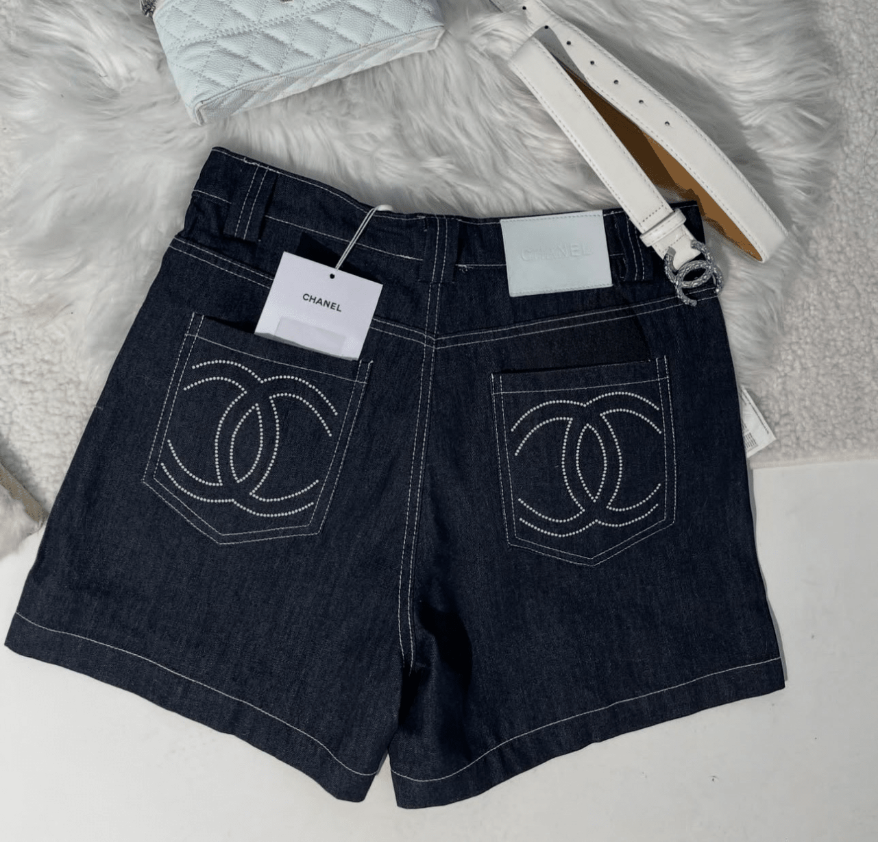 dark denim shorts - NV WARDROBE