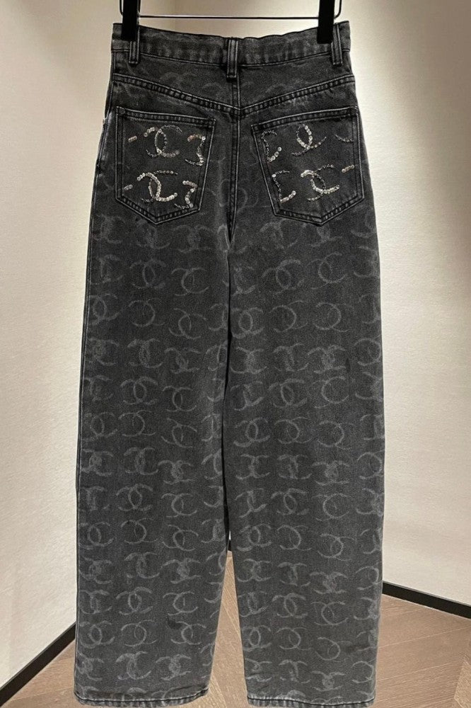 GREY SEQUIN JEANS - NV ESSENTIALS
