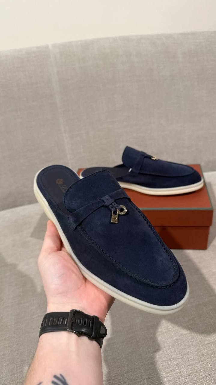 Loro Piana Open Walk Mule - Bleu Marine - NV ESSENTIALS