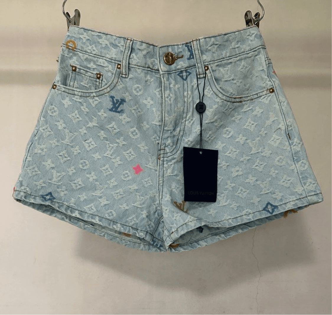 MONOGRAM DENIM SHORTS - NV ESSENTIALS