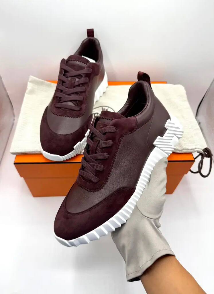 Hermes Bouncing Bordeaux & White