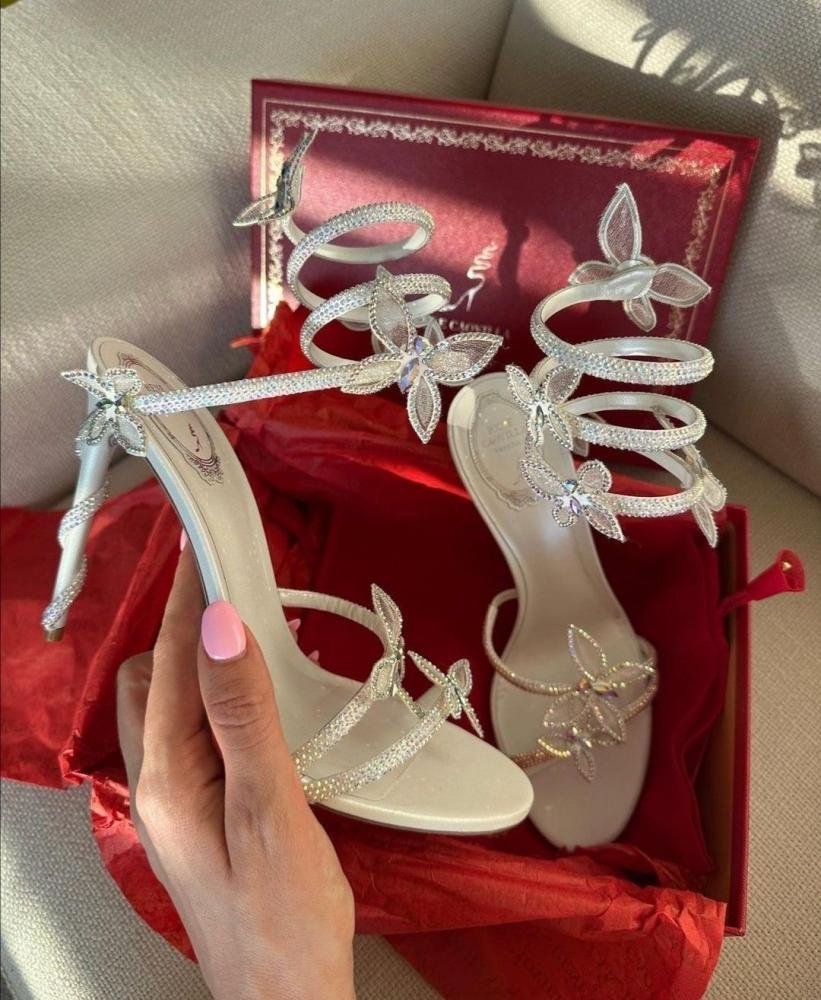 RENE C BUTTERFLY HEELS WHITE - NV ESSENTIALS