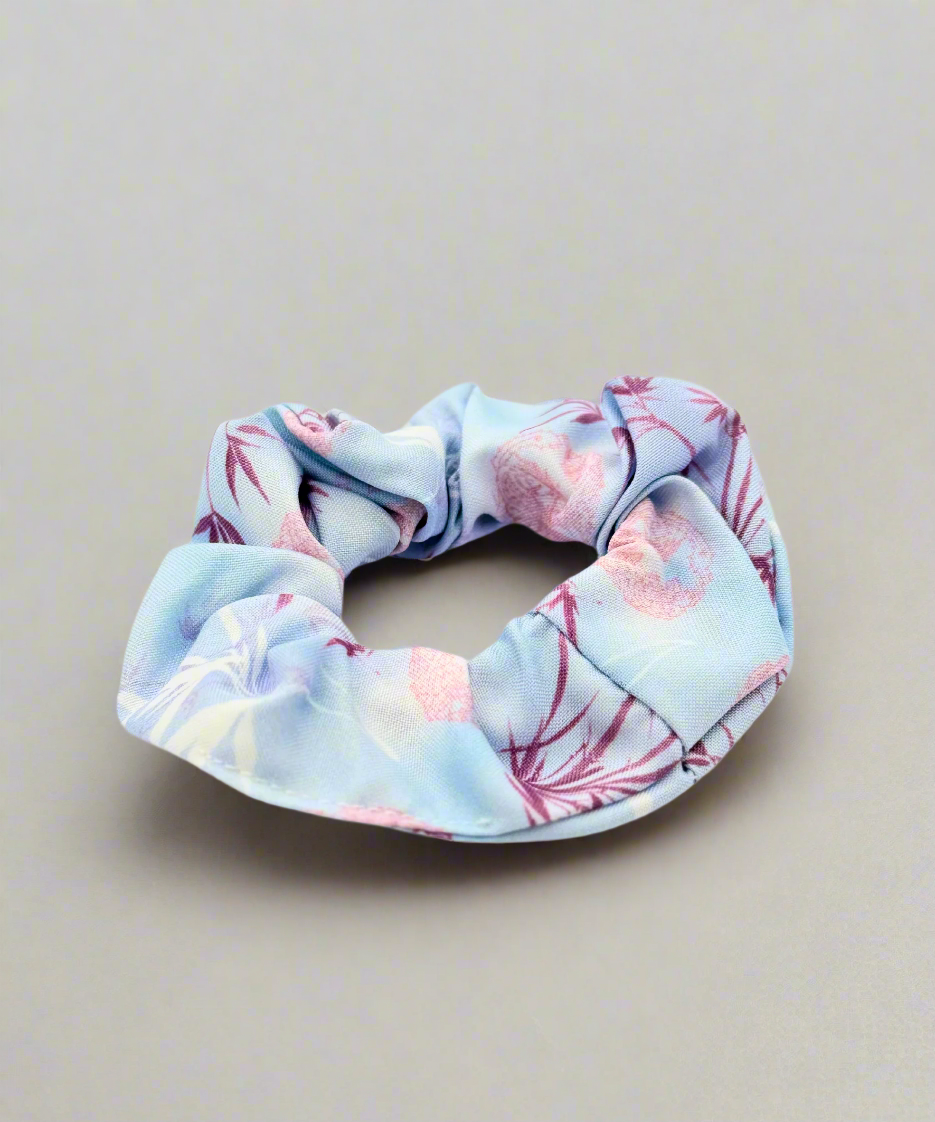 Dreamy Floral Scrunchie | Soft Fabric Hair Tie for Everyday Styling