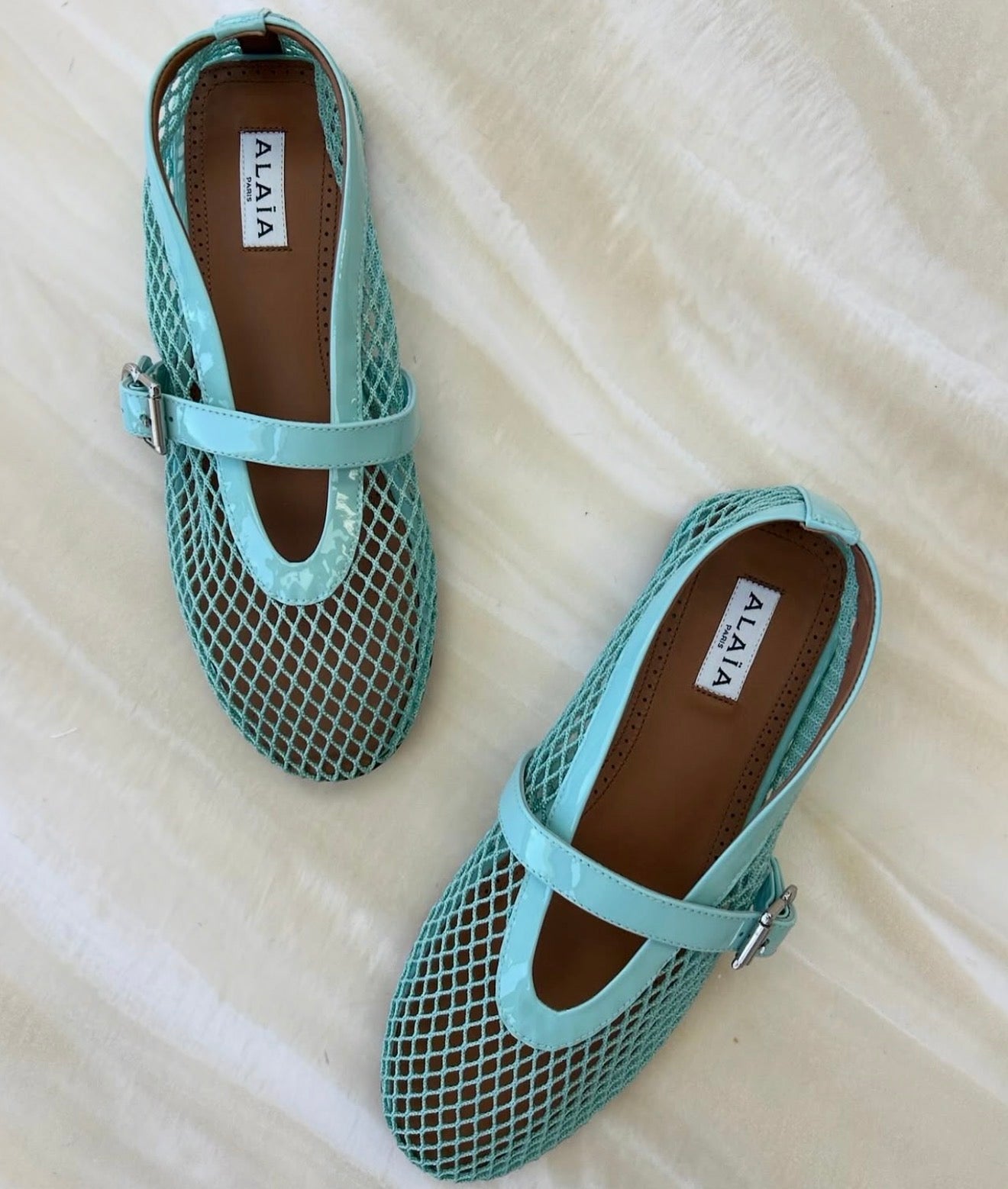 ALAÏ BLUE FISHNET BALLET FLATS - NV ESSENTIALS