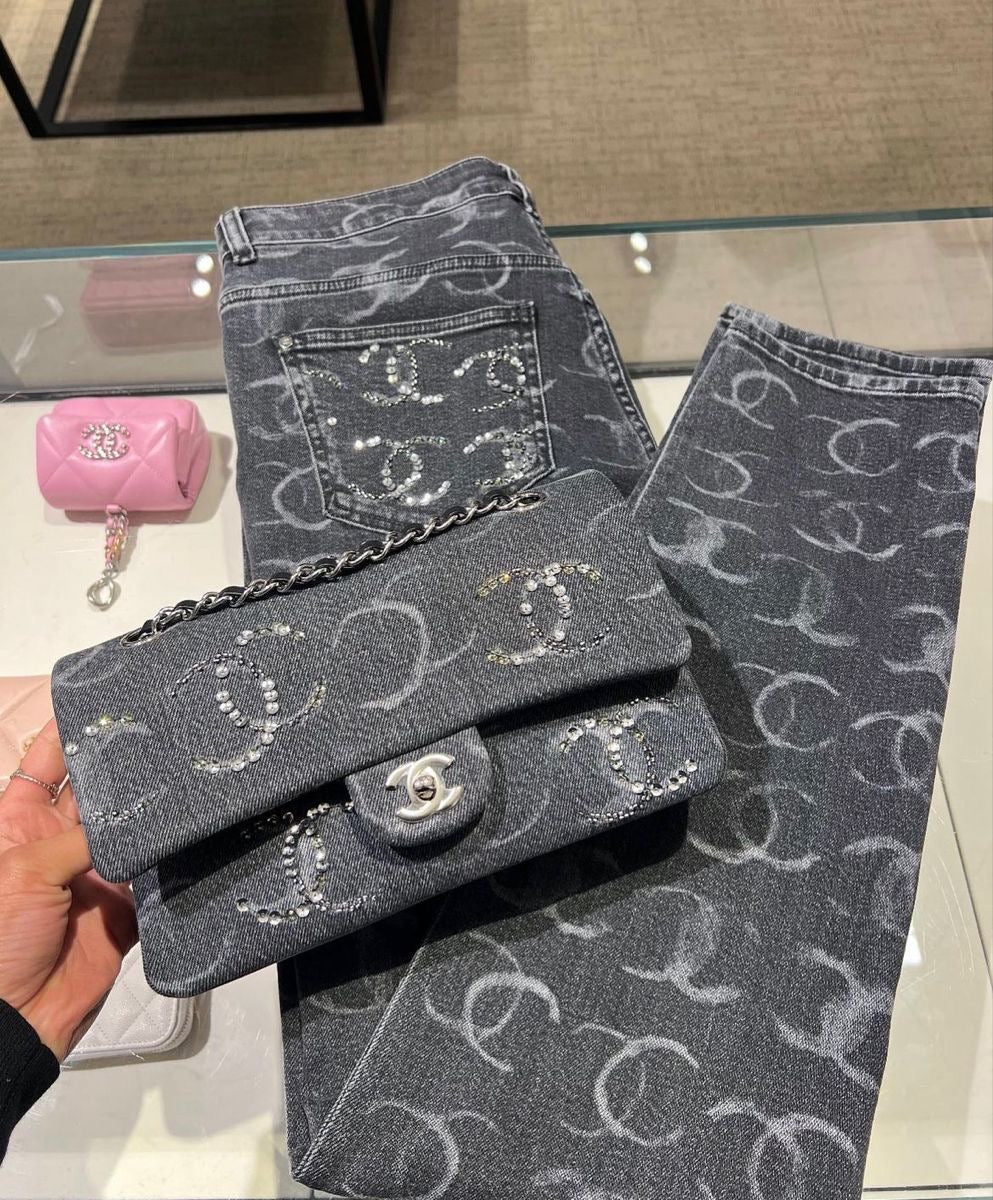 GREY SEQUIN JEANS - NV ESSENTIALS