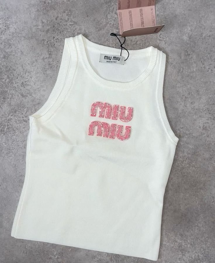 MIUE PINK LETTERS TANK TOP - NV ESSENTIALS