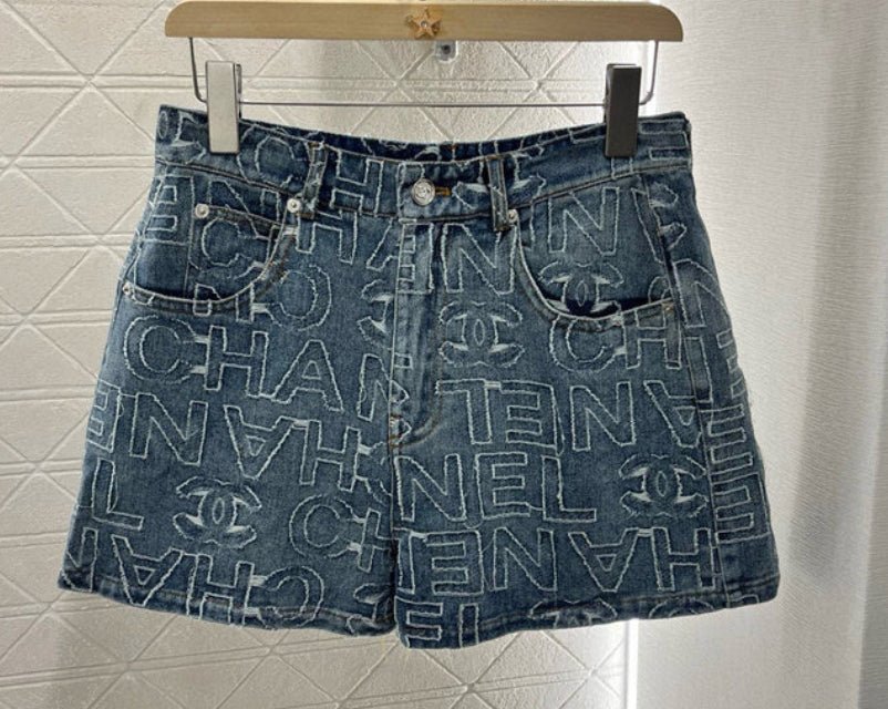 pattern denim shorts - NV ESSENTIALS