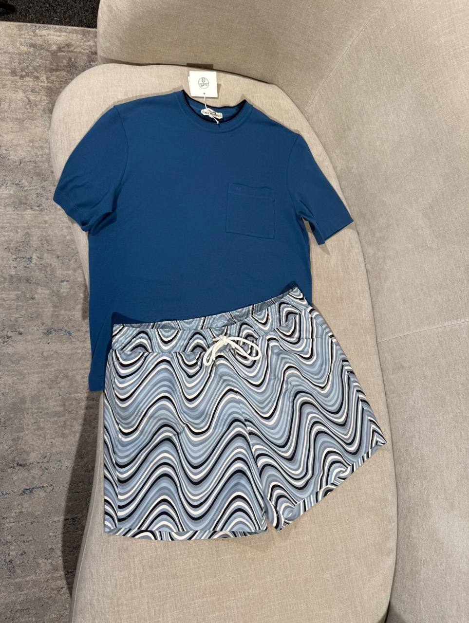 Set Hermès T-shirt Bleu Canard + Short Vagues - NV ESSENTIALS