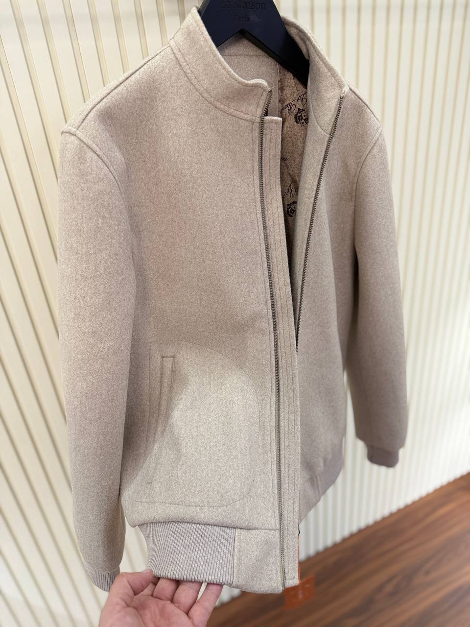 Veste Bomber Loro Piana Beige Cachemire - NV ESSENTIALS